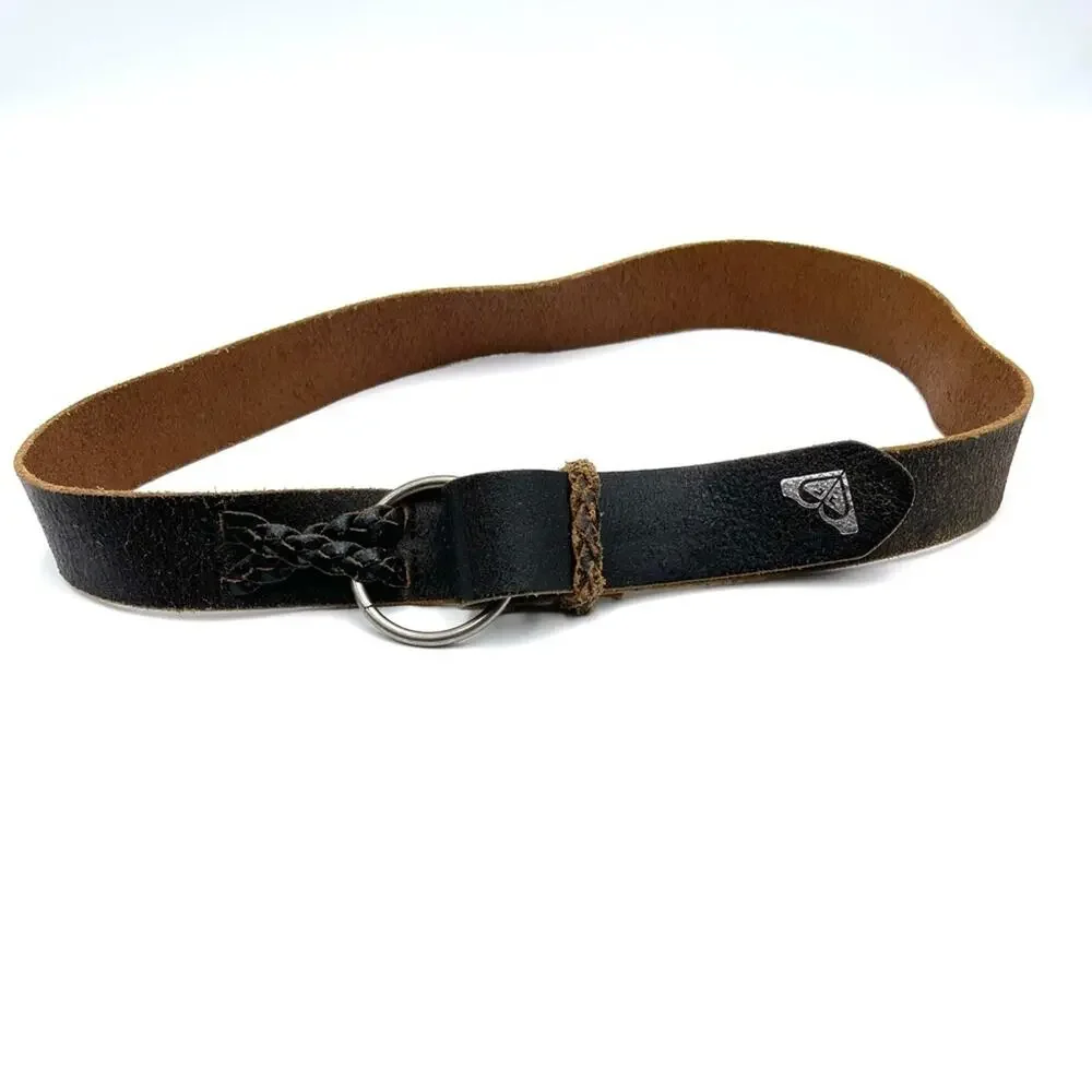 ROXY distressed leather boho belt brown adjustable size 45